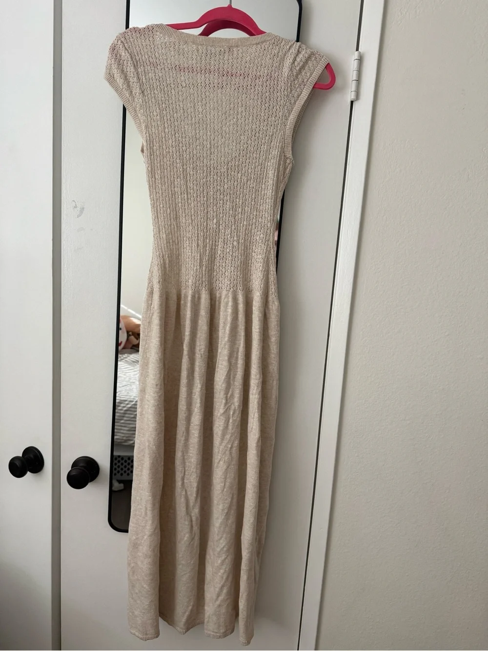Free People Beige Button-Front Sleeveless Maxi Dress